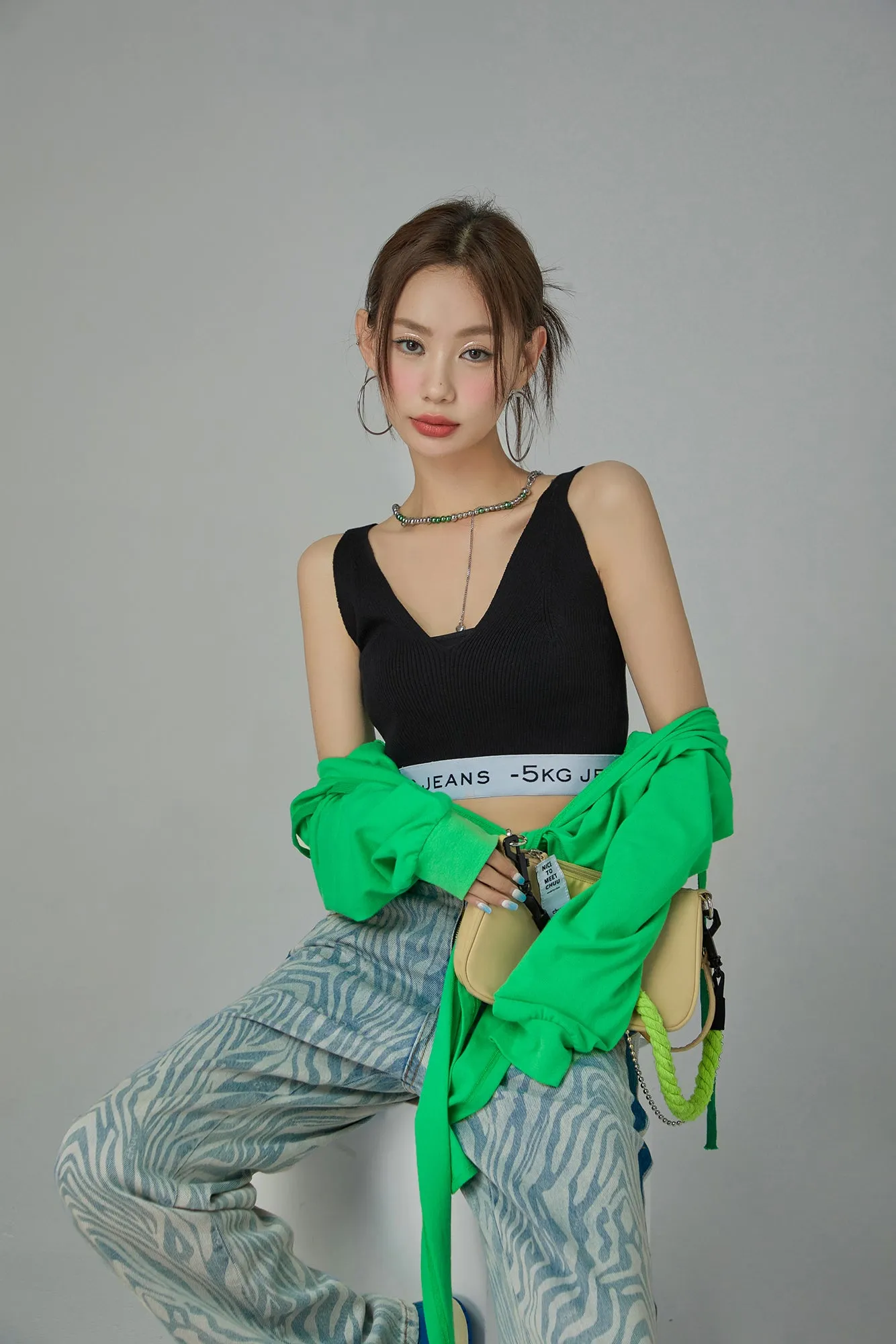 '-5Kg Jeans Knit Bra Top