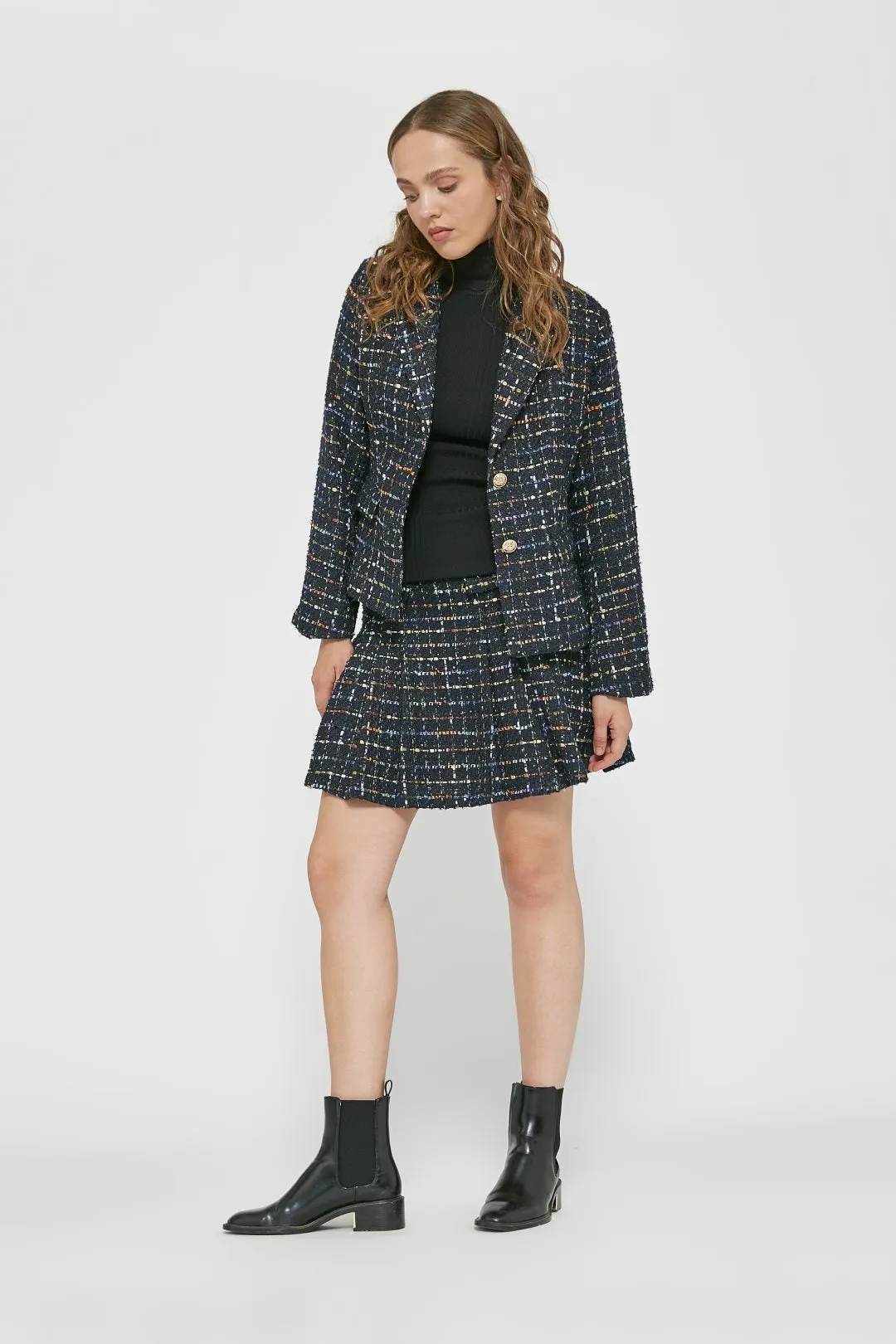 16904017 Short Tweed Skirt