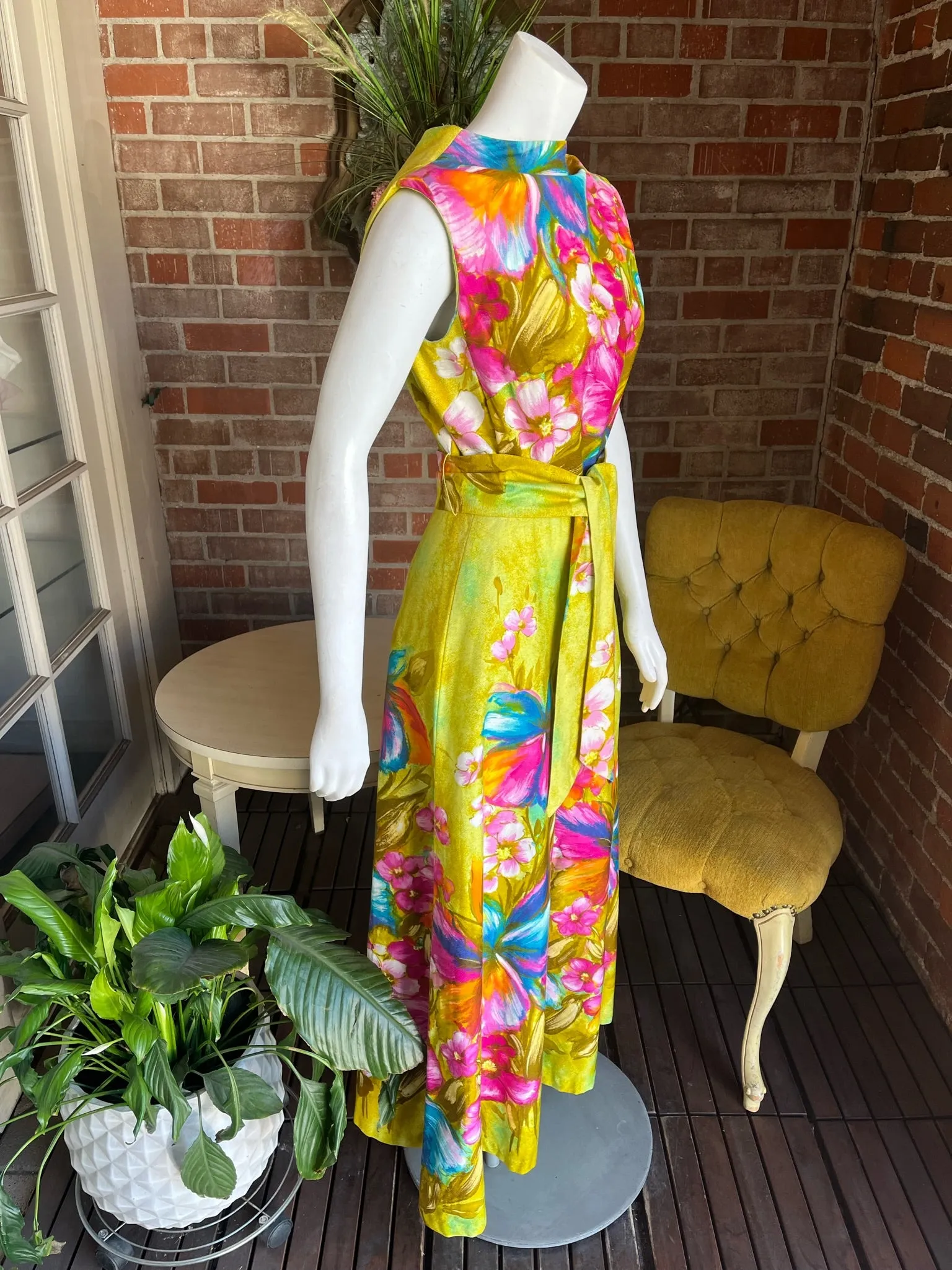 1960s Tropical Floral Jumpsuit