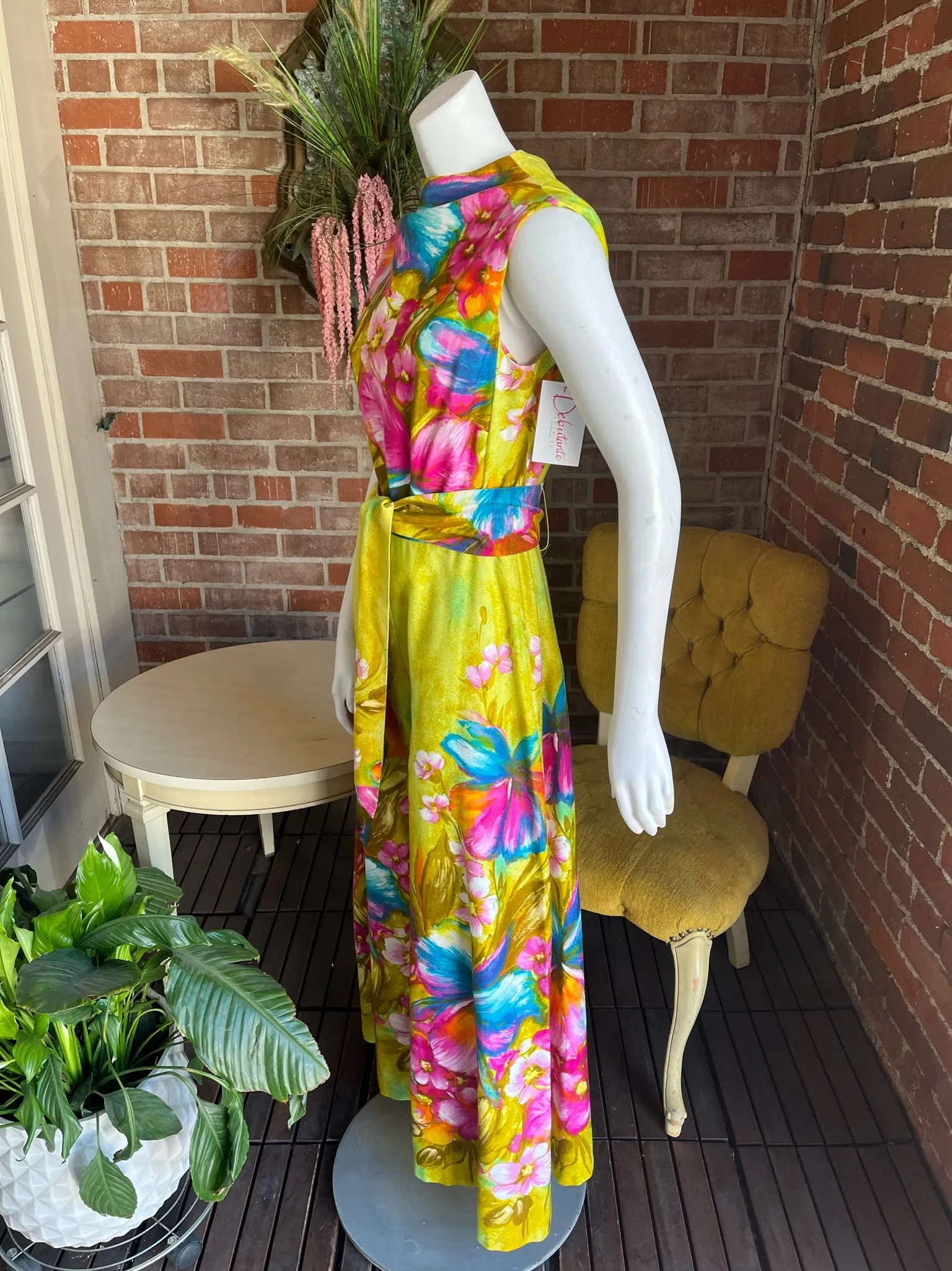 1960s Tropical Floral Jumpsuit