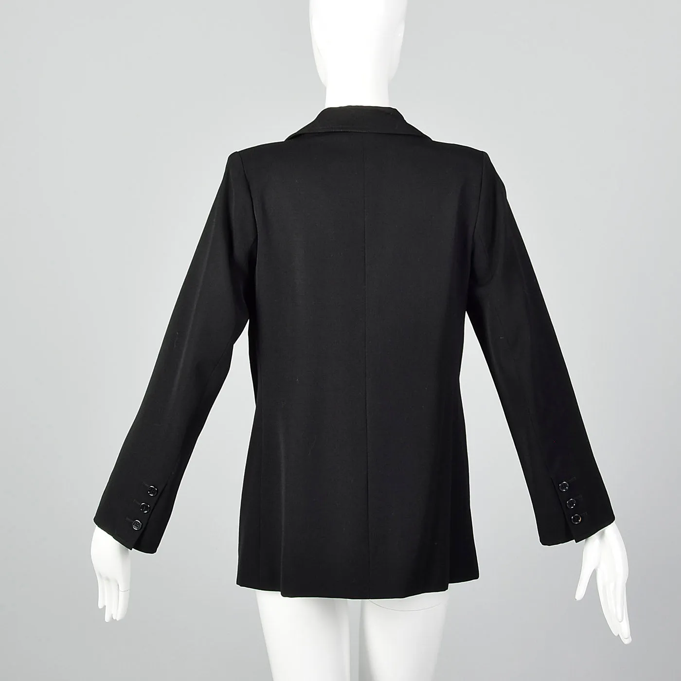 1970s Yves Saint Laurent Rive Gauche Black Twill Blazer