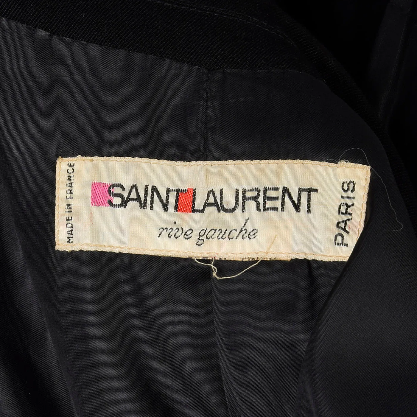 1970s Yves Saint Laurent Rive Gauche Black Twill Blazer