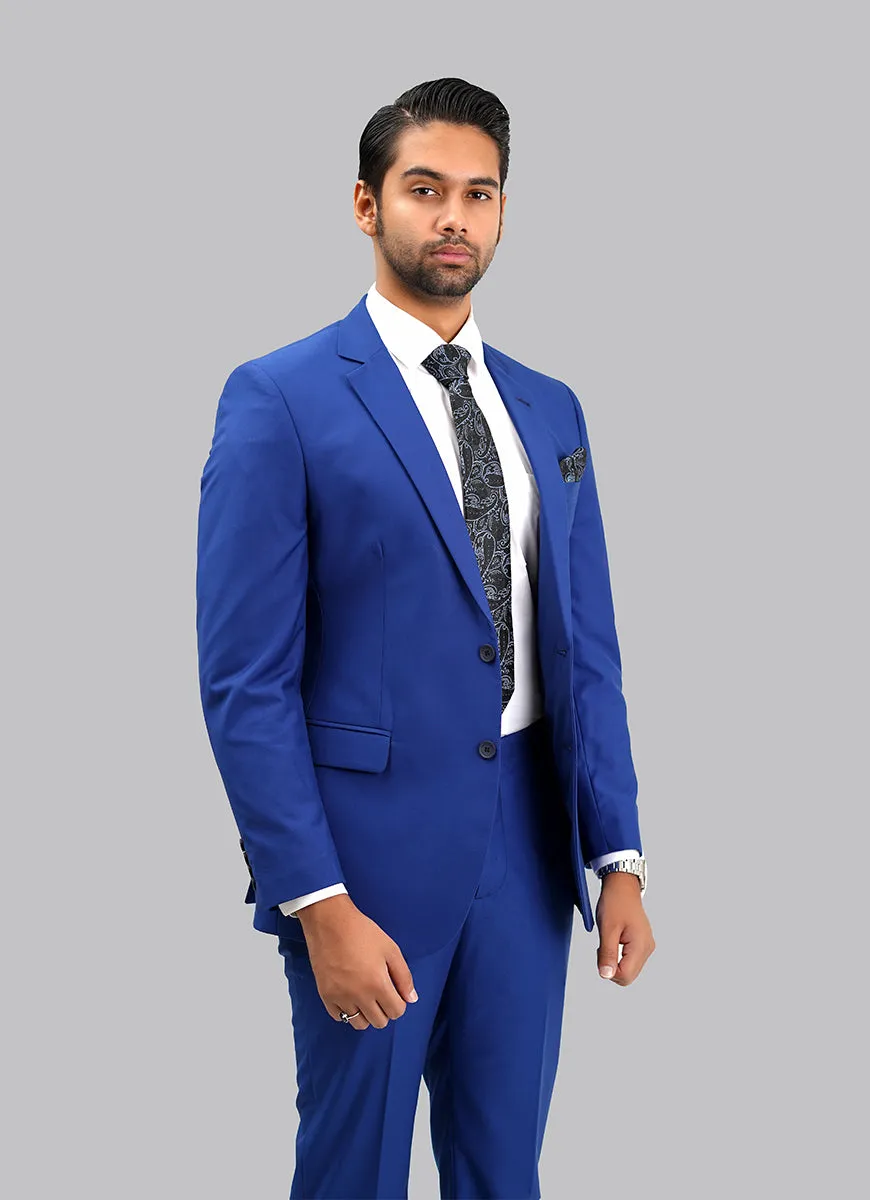 2-Piece Suit Premium Royal Blue Plain