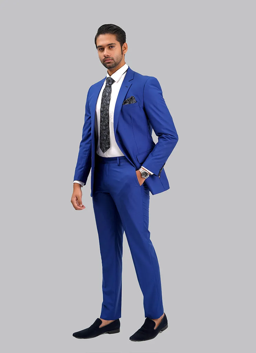 2-Piece Suit Premium Royal Blue Plain