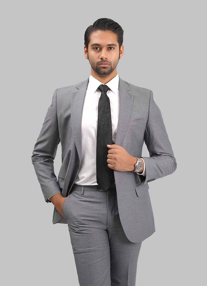 2-Piece Suit Premium Steel Grey Plain