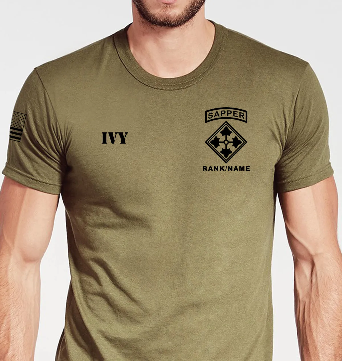 4 ID Coyote Tan 50-50 Blend T-Shirt. This shirt is NOT approved for PT