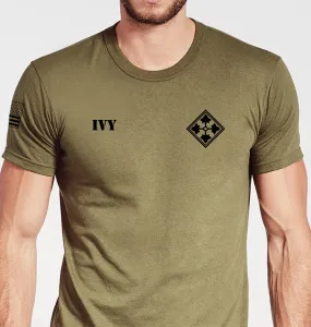 4 ID Coyote Tan 50-50 Blend T-Shirt. This shirt is NOT approved for PT