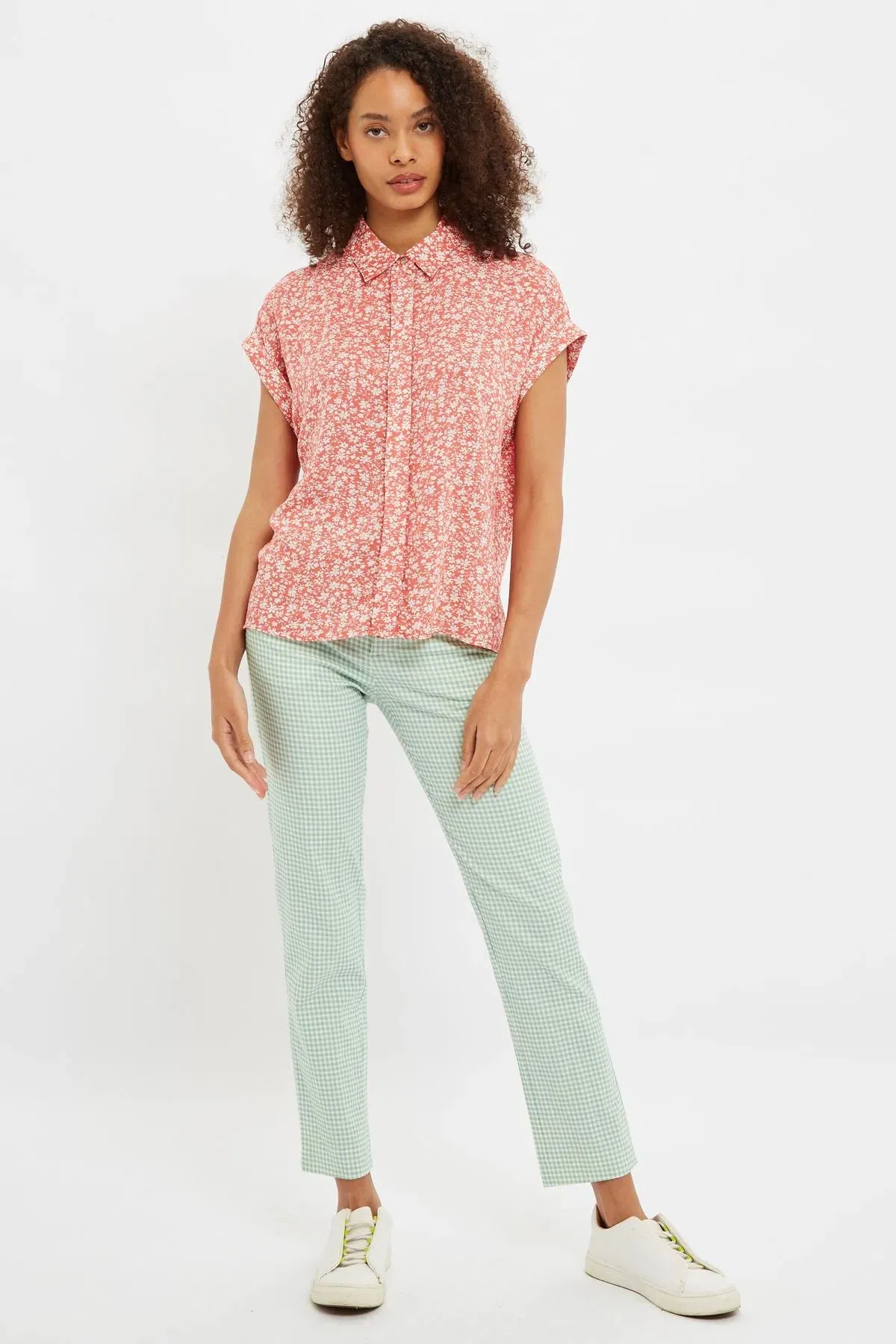 Abinaya Micro Blossom Print Shirt In Pink