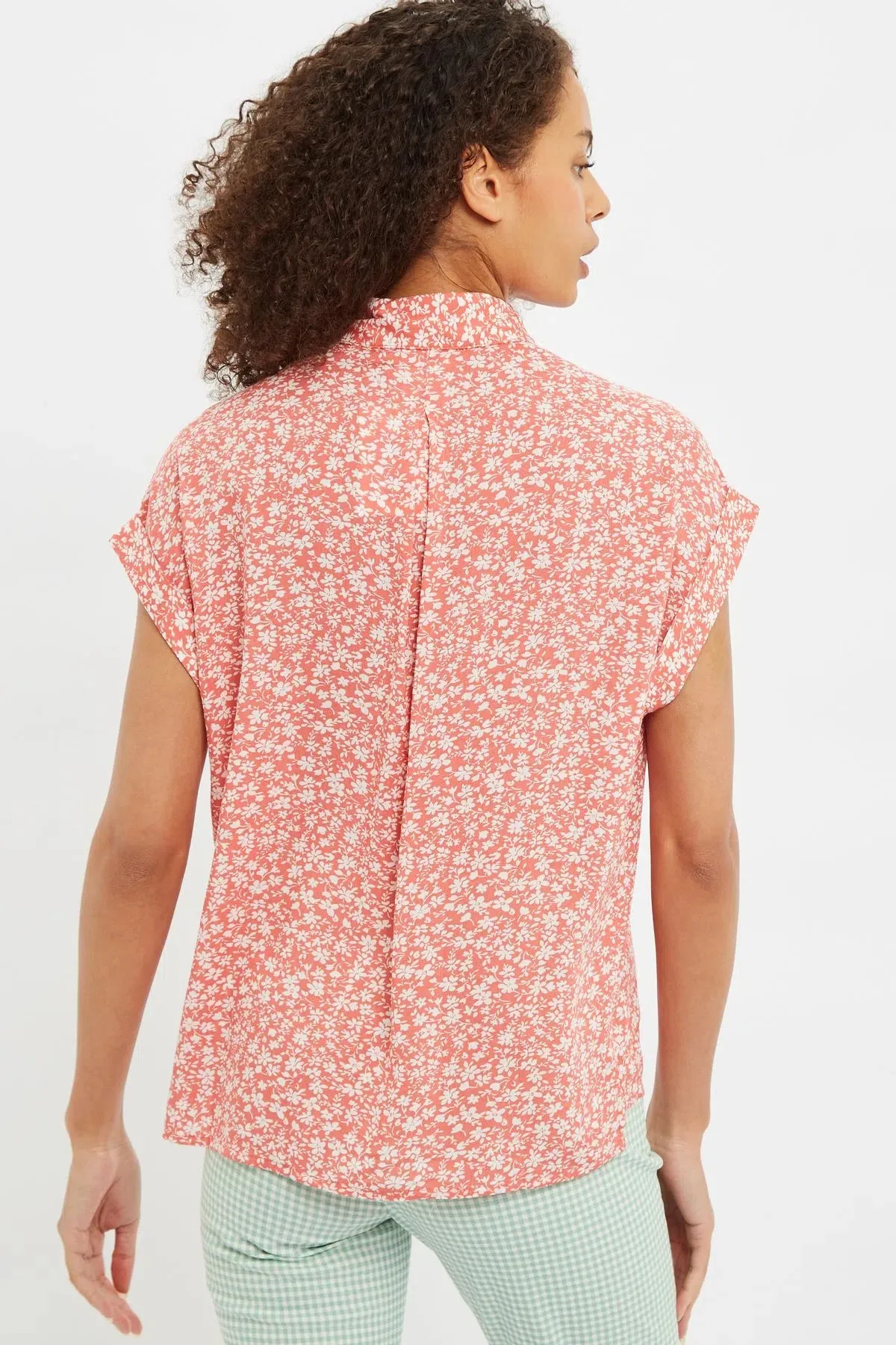 Abinaya Micro Blossom Print Shirt In Pink