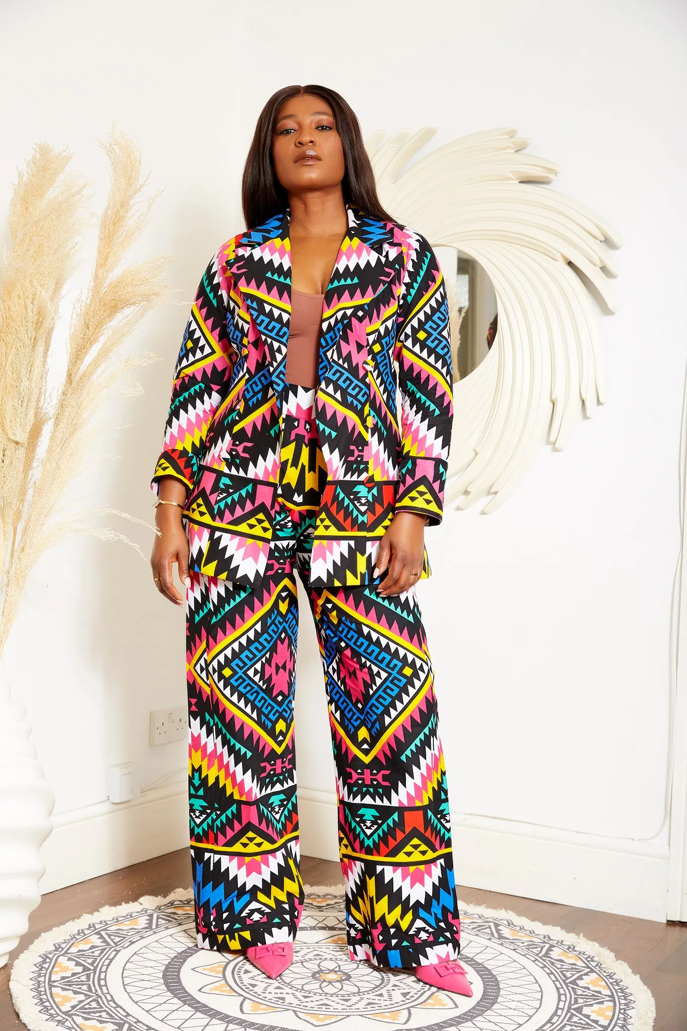 African Print Cotton Blazer – Lily