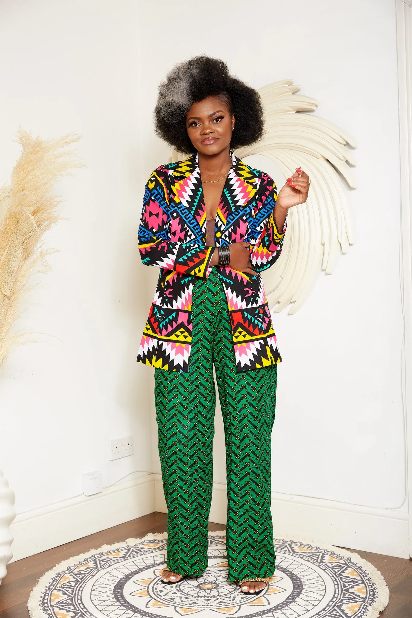 African Print Cotton Blazer – Lily