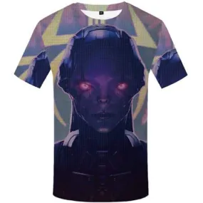 Alien T-shirt Men Cartoon Shirt Print Metal Tshirt Anime Fantasy Tshirts Casual Mechanical Tshirts Novelty Short Sleeve summer