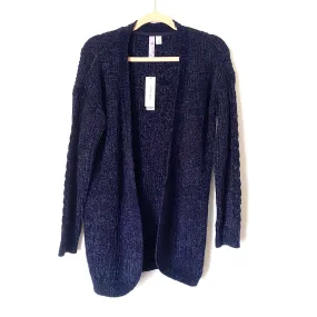 Alya (Francescas) Navy Chenille Open Cardigan NWT- Size S