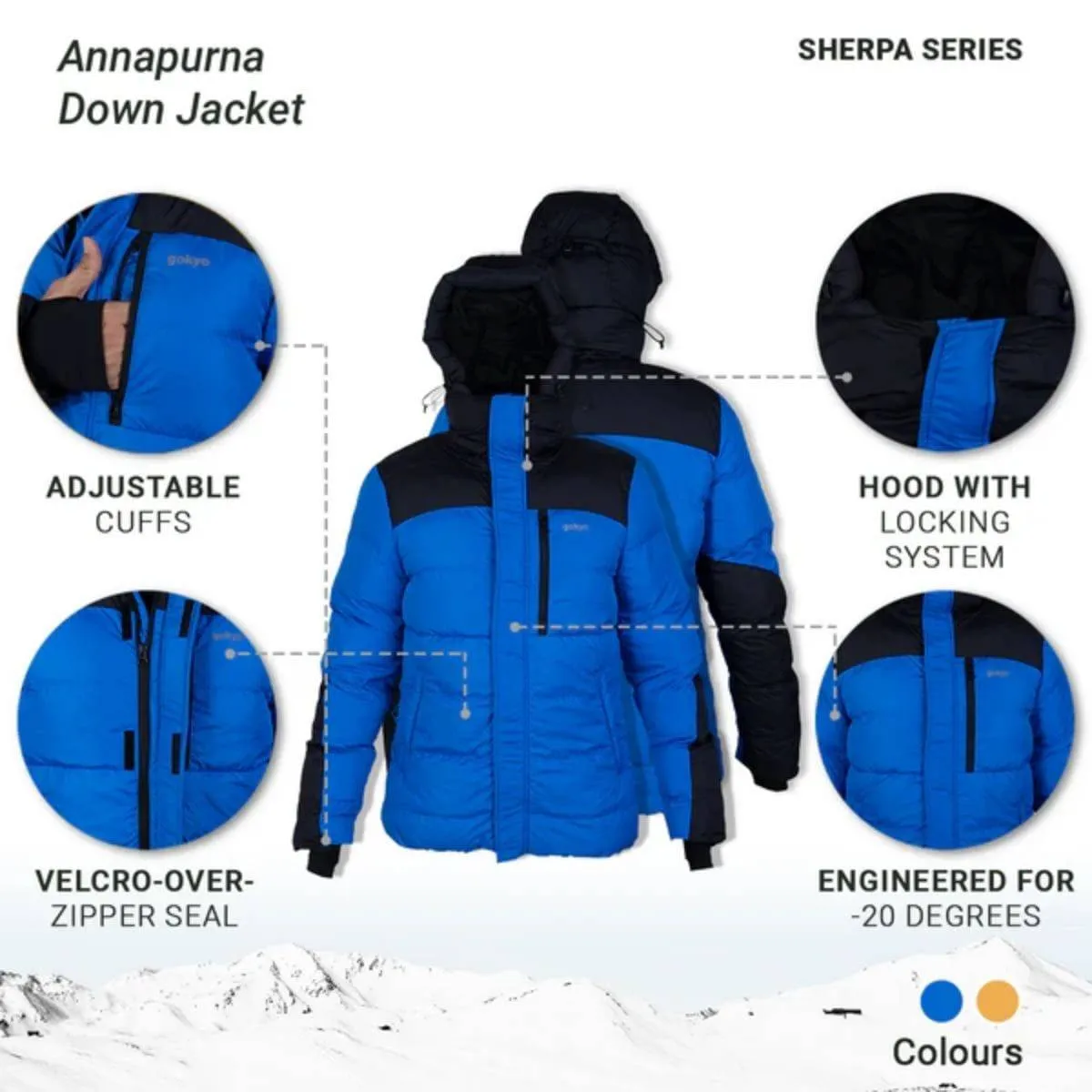 Annapurna Jacket upto -20°C - Sherpa Series - Blue