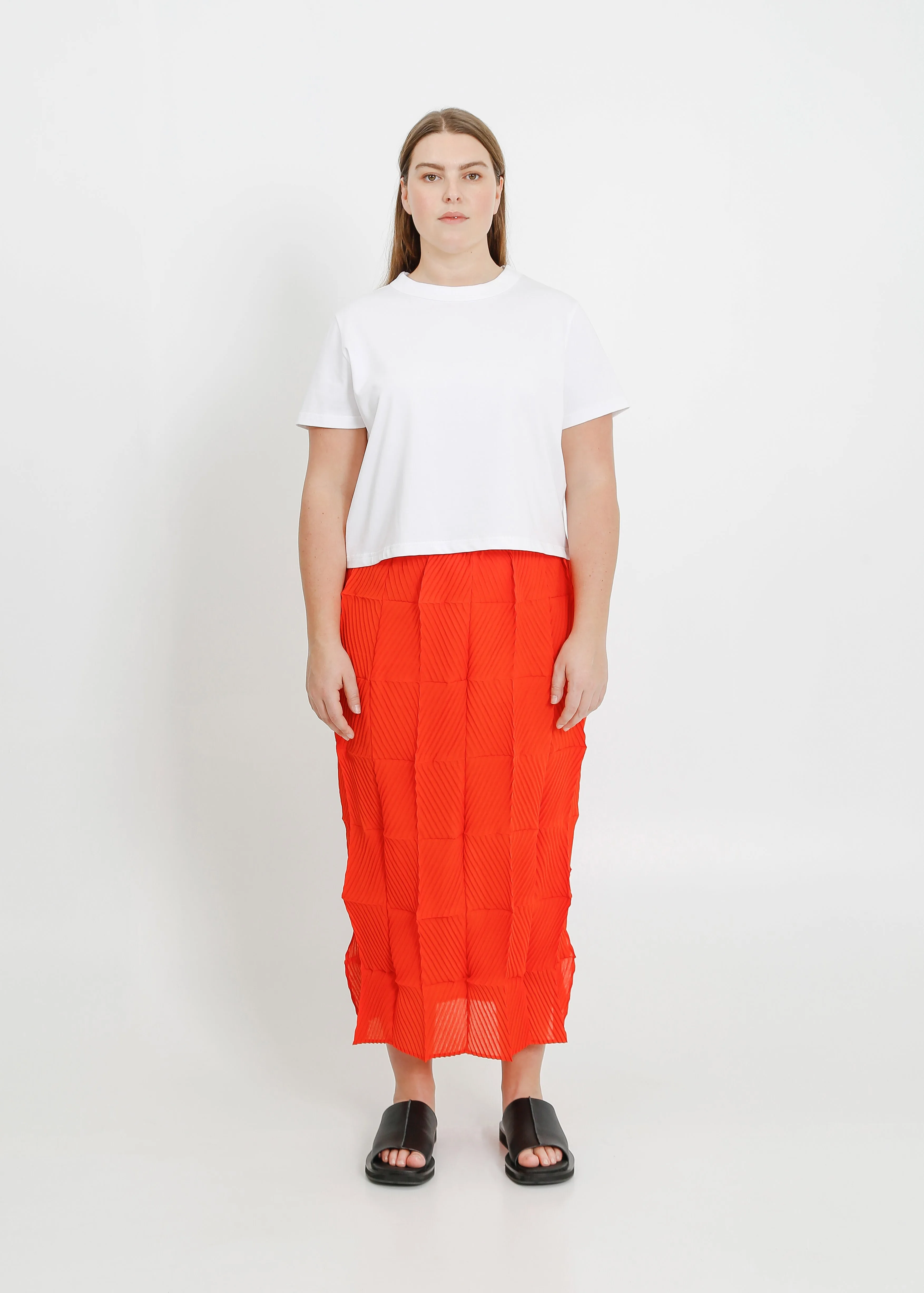 ARBOR PLEAT SKIRT / POPPY