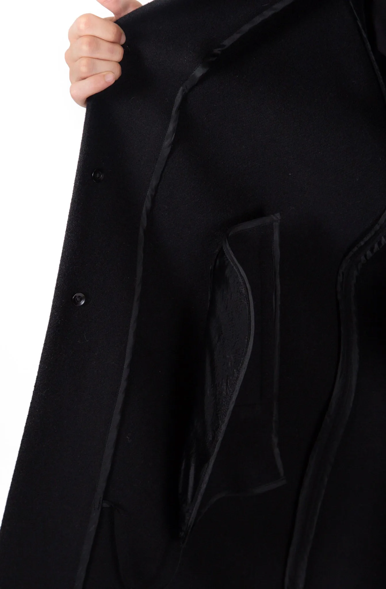 Archive Long Wool Coat Black