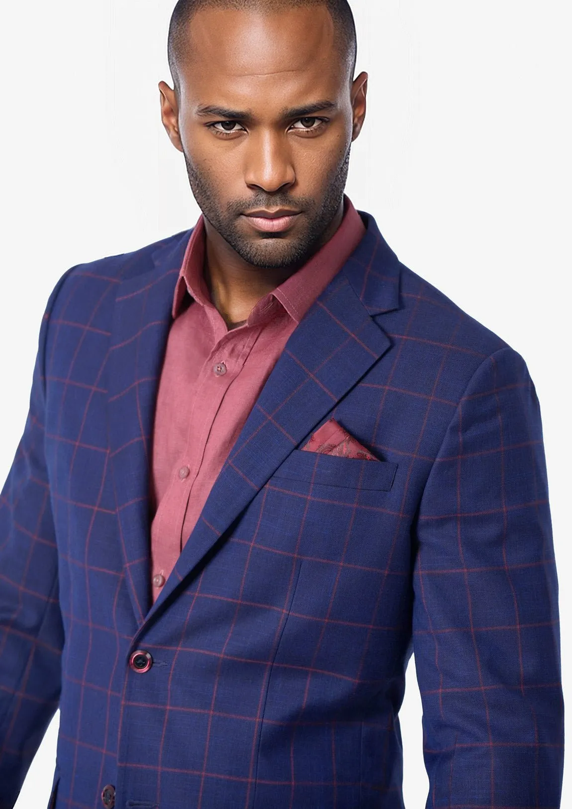 Astor Indigo Blue Windowpane Jacket