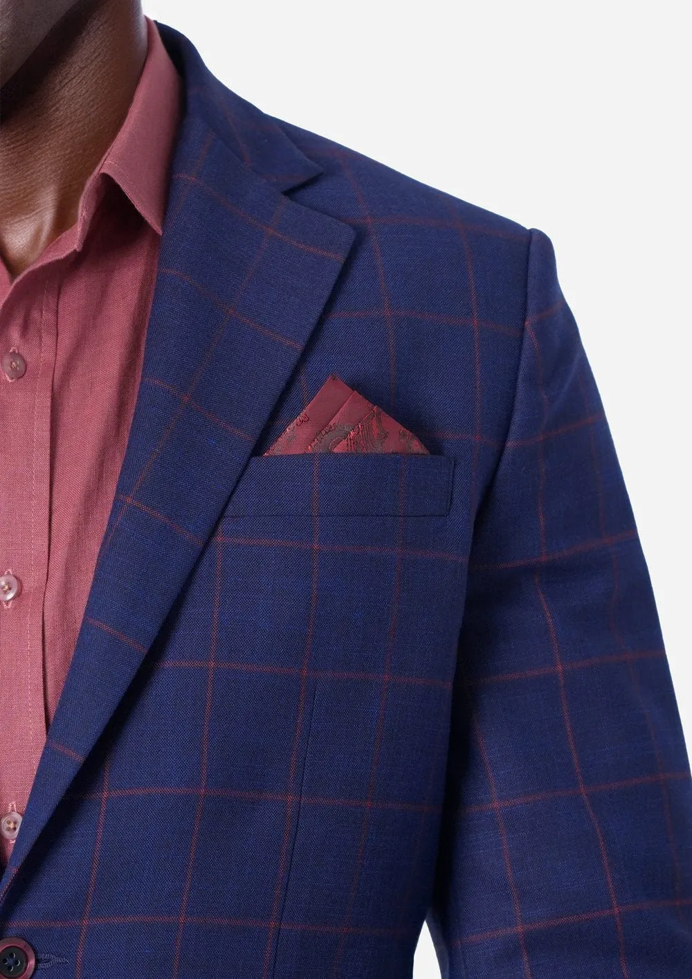 Astor Indigo Blue Windowpane Jacket