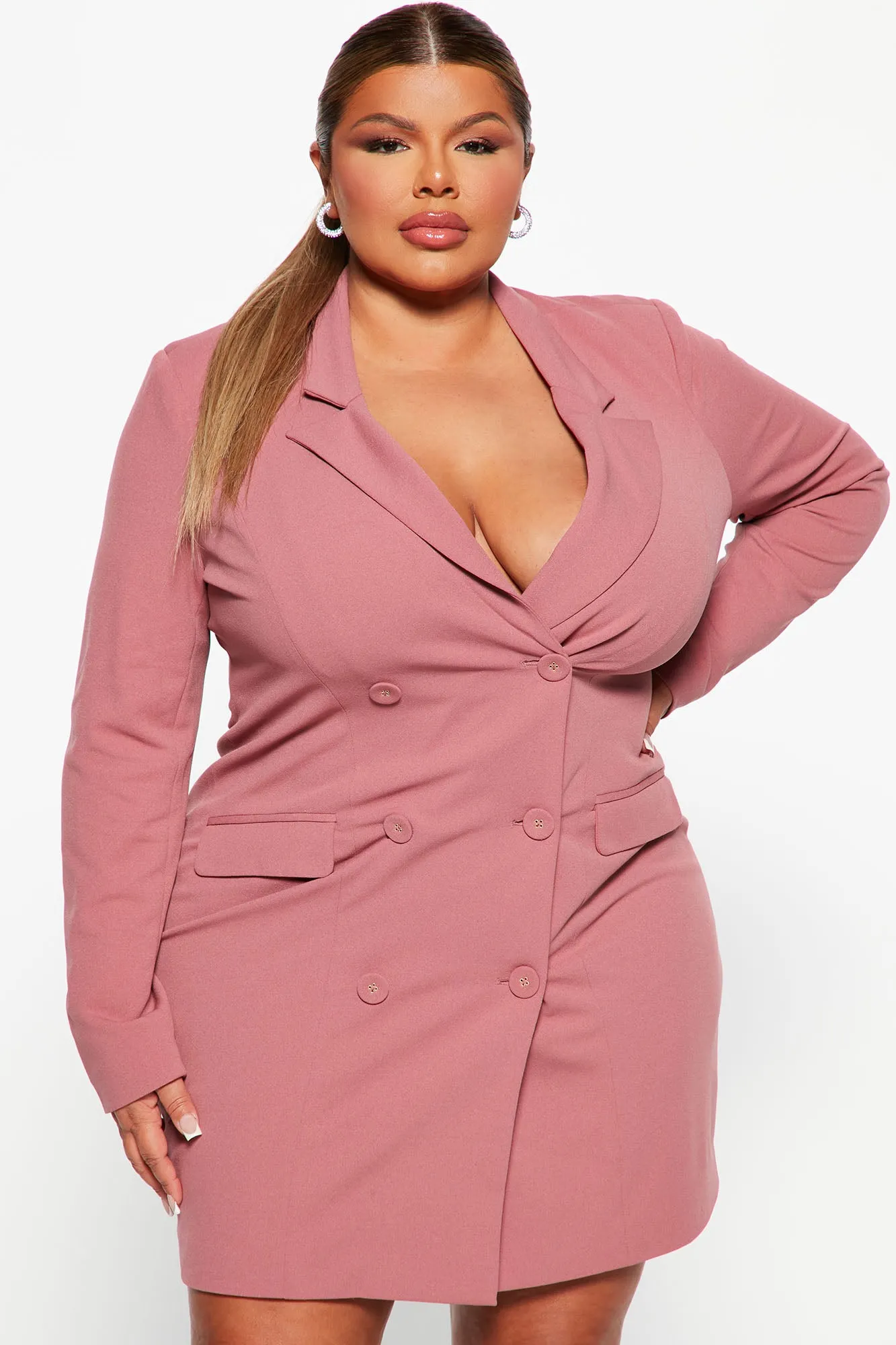 At the Office Blazer Dress - Mauve