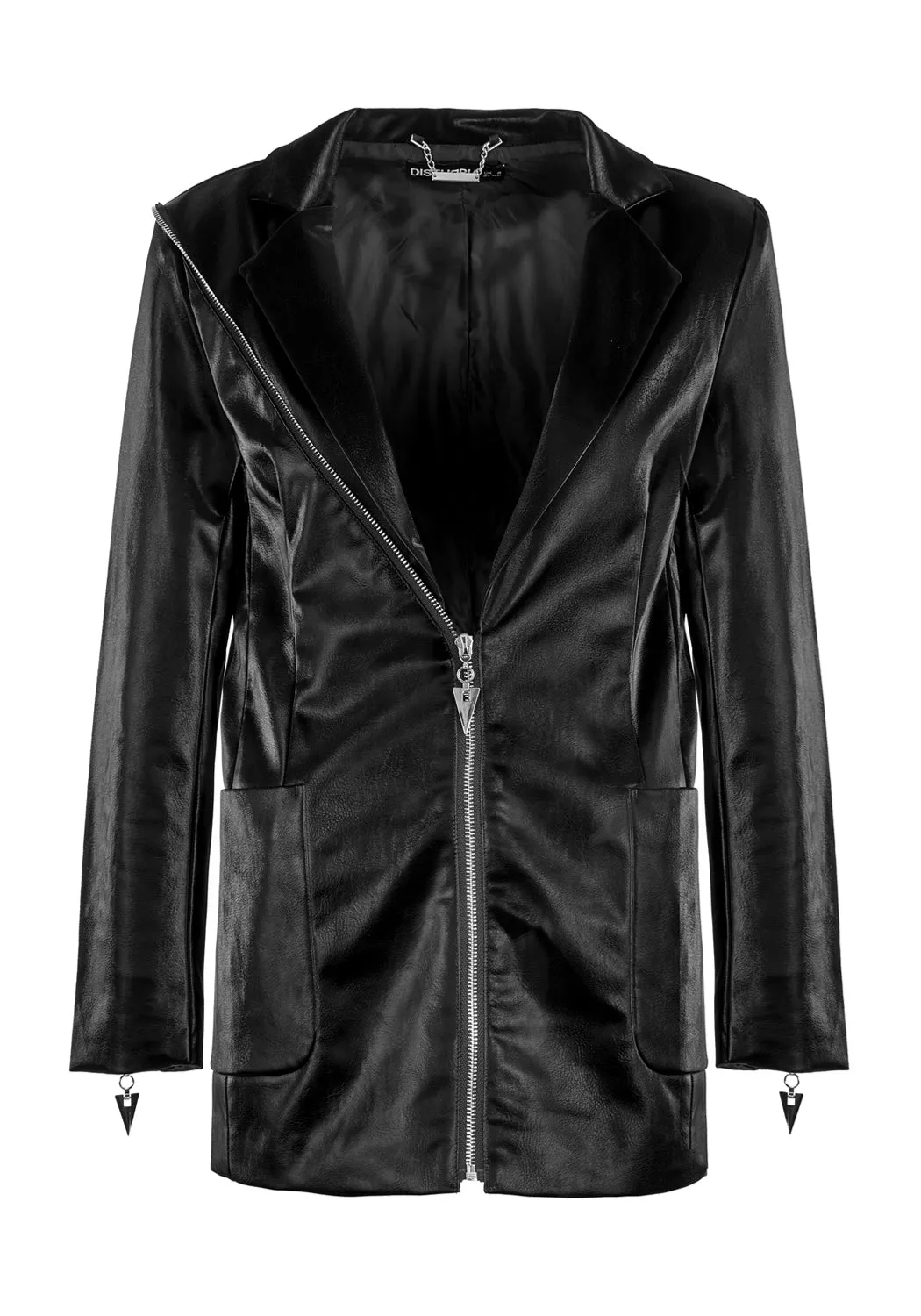 Aureole Faux Leather Blazer