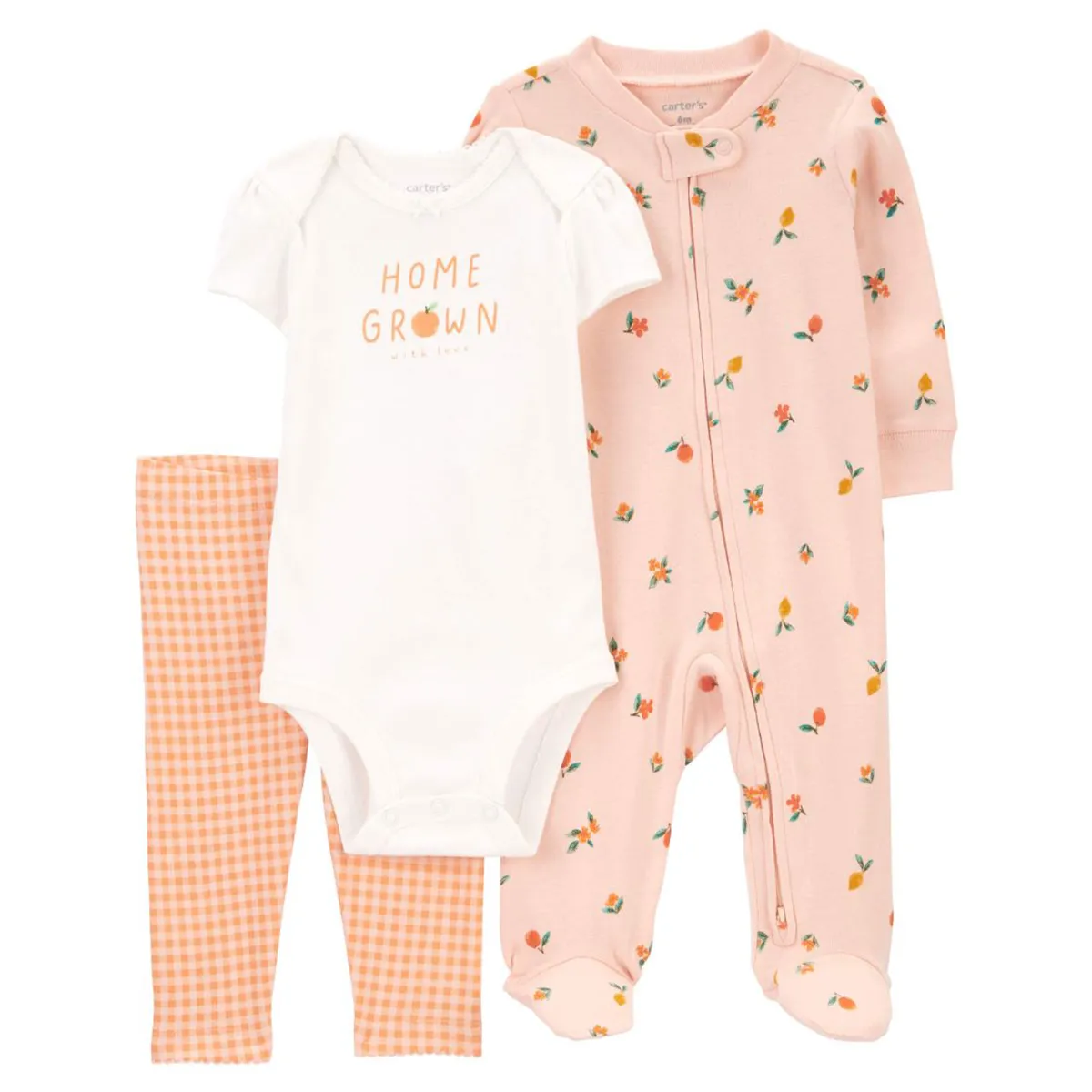 Baby Girls' Peach 3-Piece Sleep & Play Set 1R038510