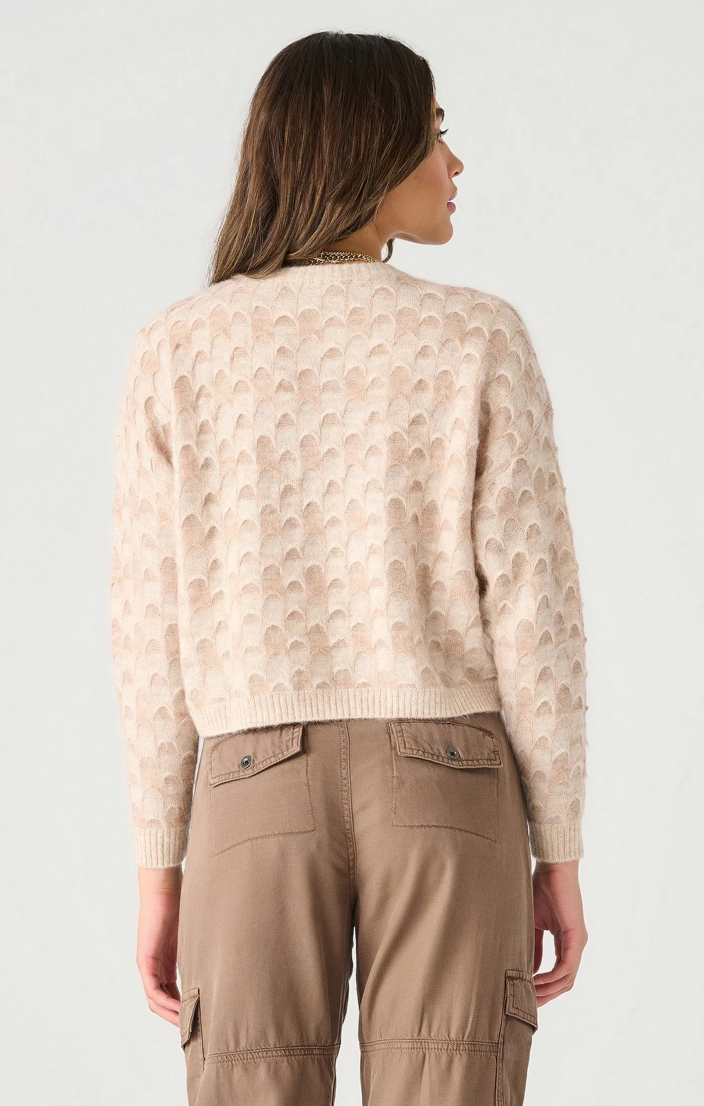 Barely Pink Scallop Stitch Sweater (Dex)