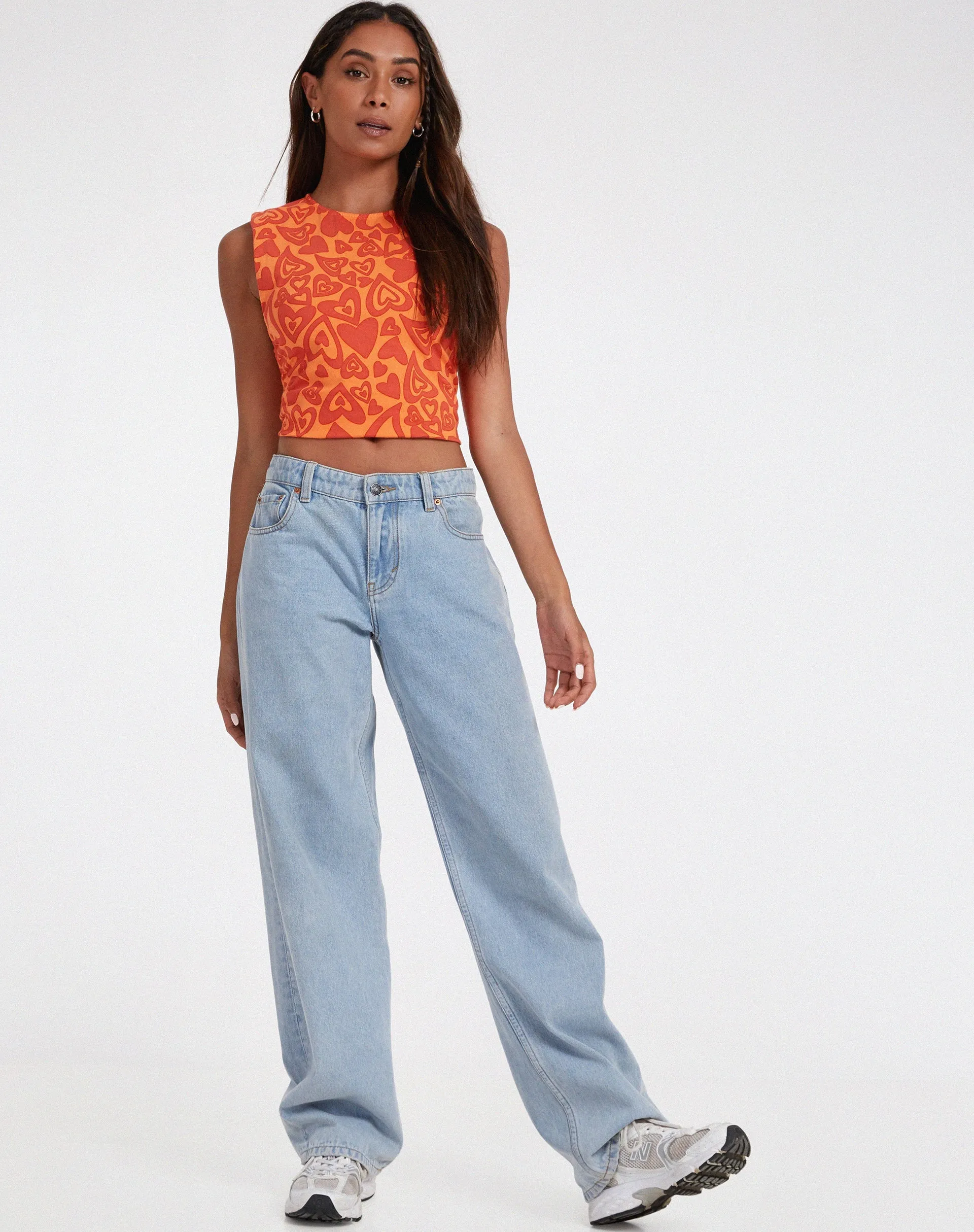 Baruna Top in Retro Heart Orange