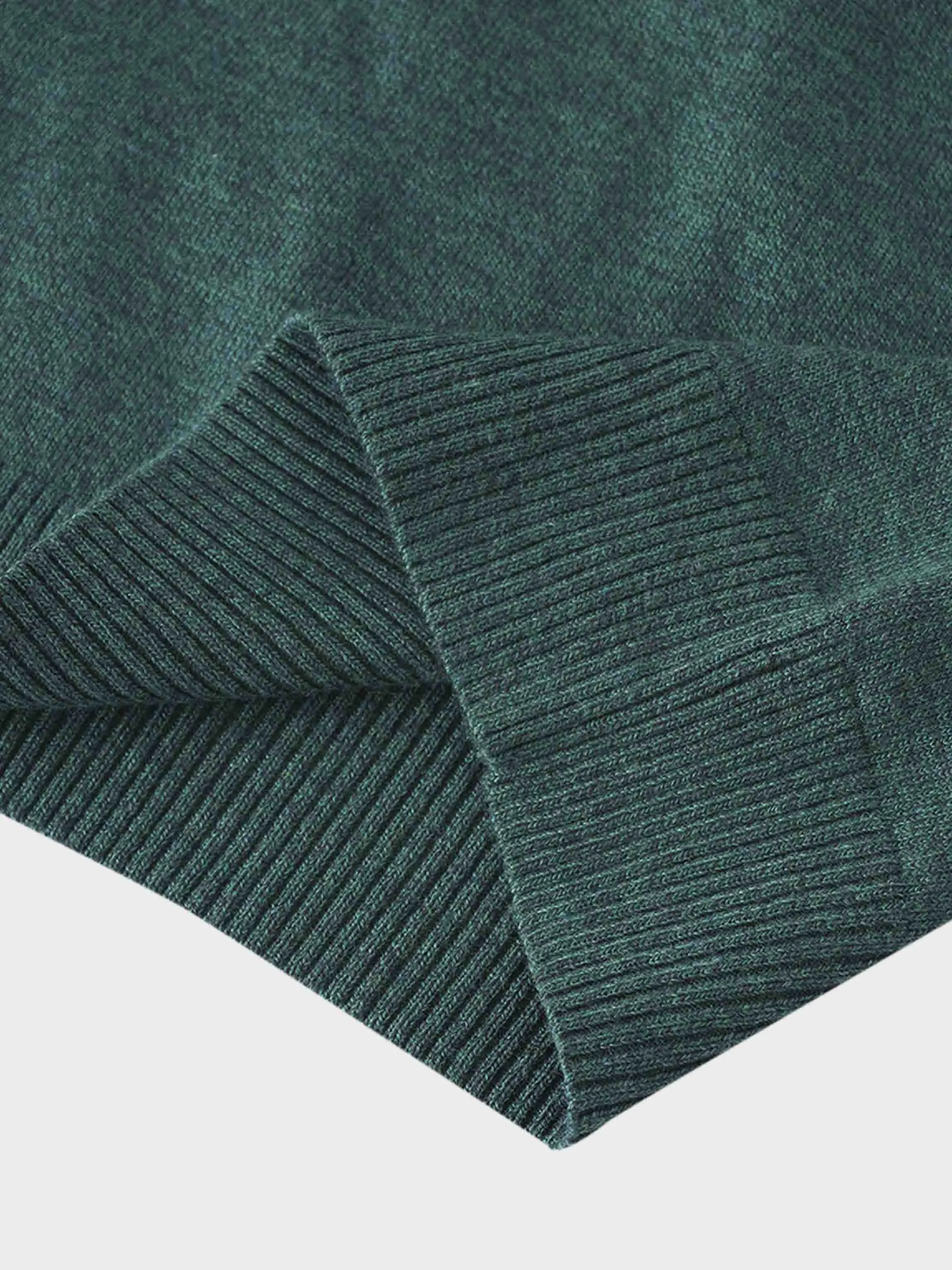 Basic Crew Sweater LS-Heathered Green