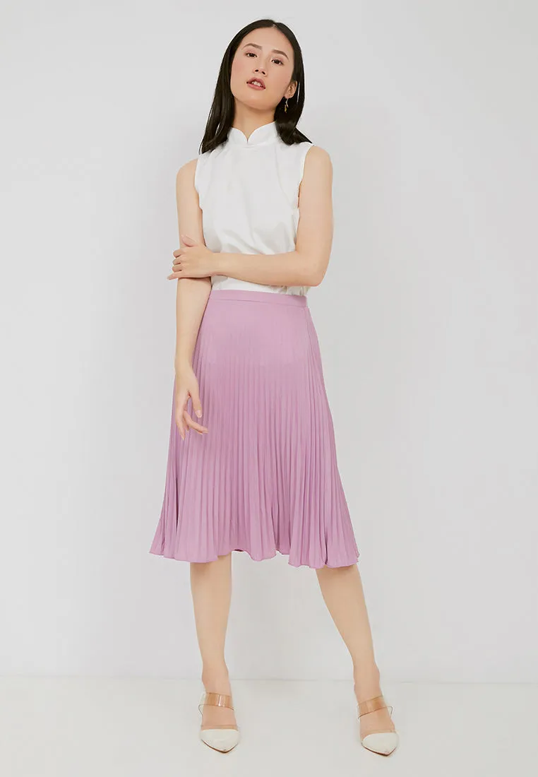 Basic Pleated Skirt Lilac