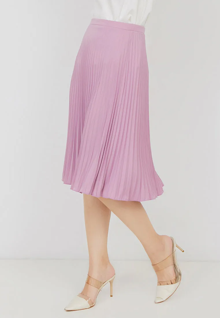 Basic Pleated Skirt Lilac