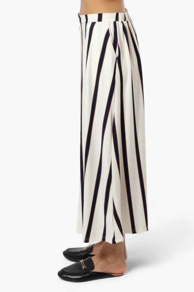 Beechers Brook Striped Button Down Skirt - White