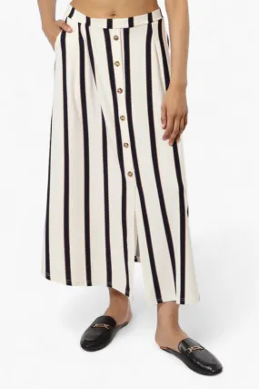 Beechers Brook Striped Button Down Skirt - White