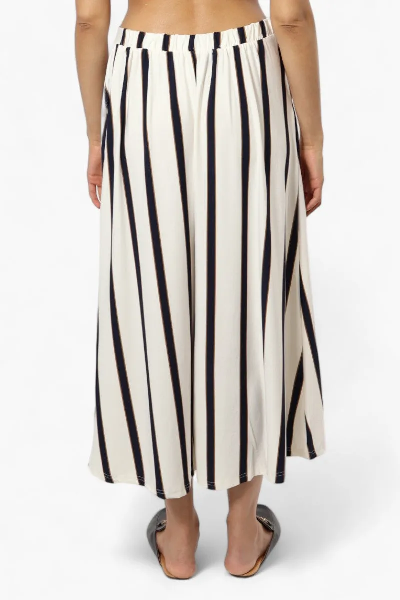 Beechers Brook Striped Button Down Skirt - White