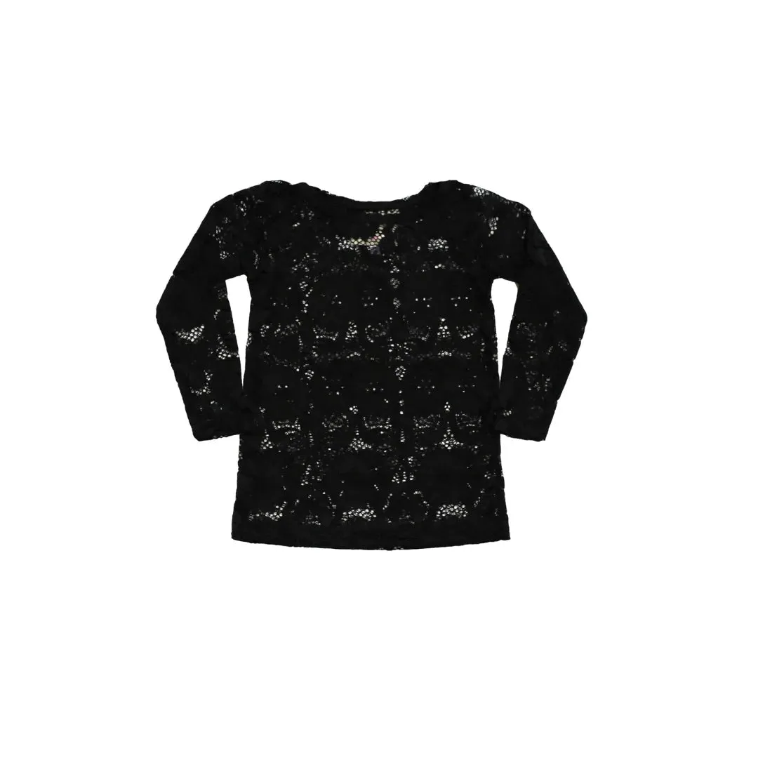 BEG Black Lace Long Sleeve Top