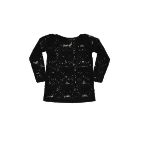 BEG Black Lace Long Sleeve Top