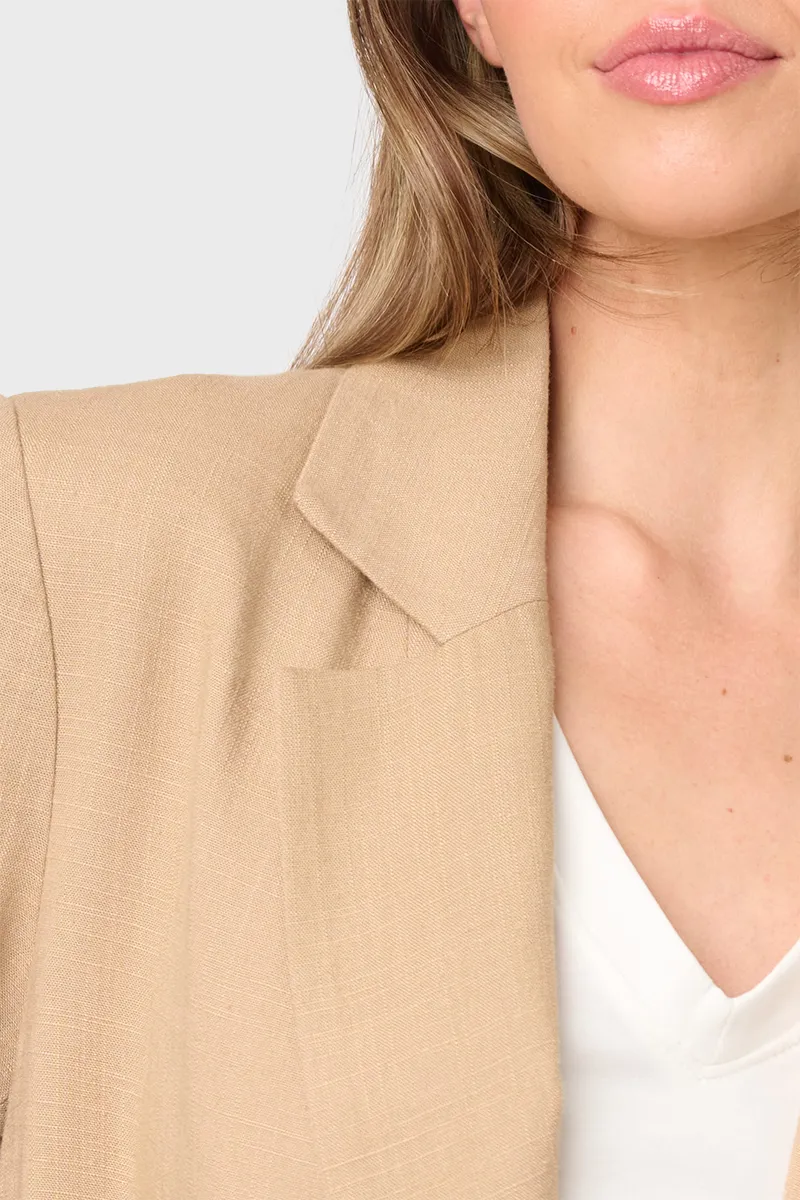 Belted Linen Blazer