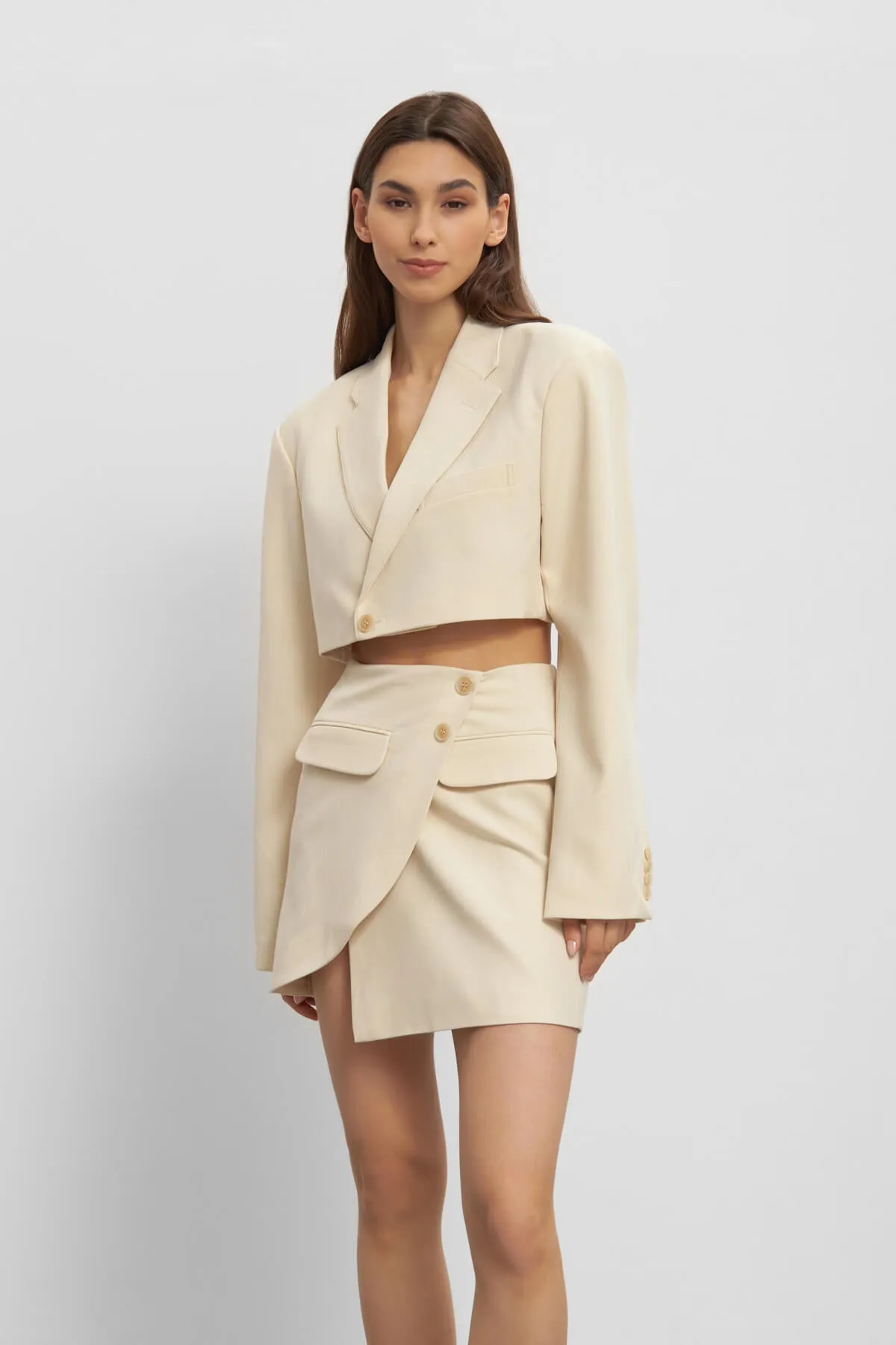 Berlin Cropped Blazer - Nude