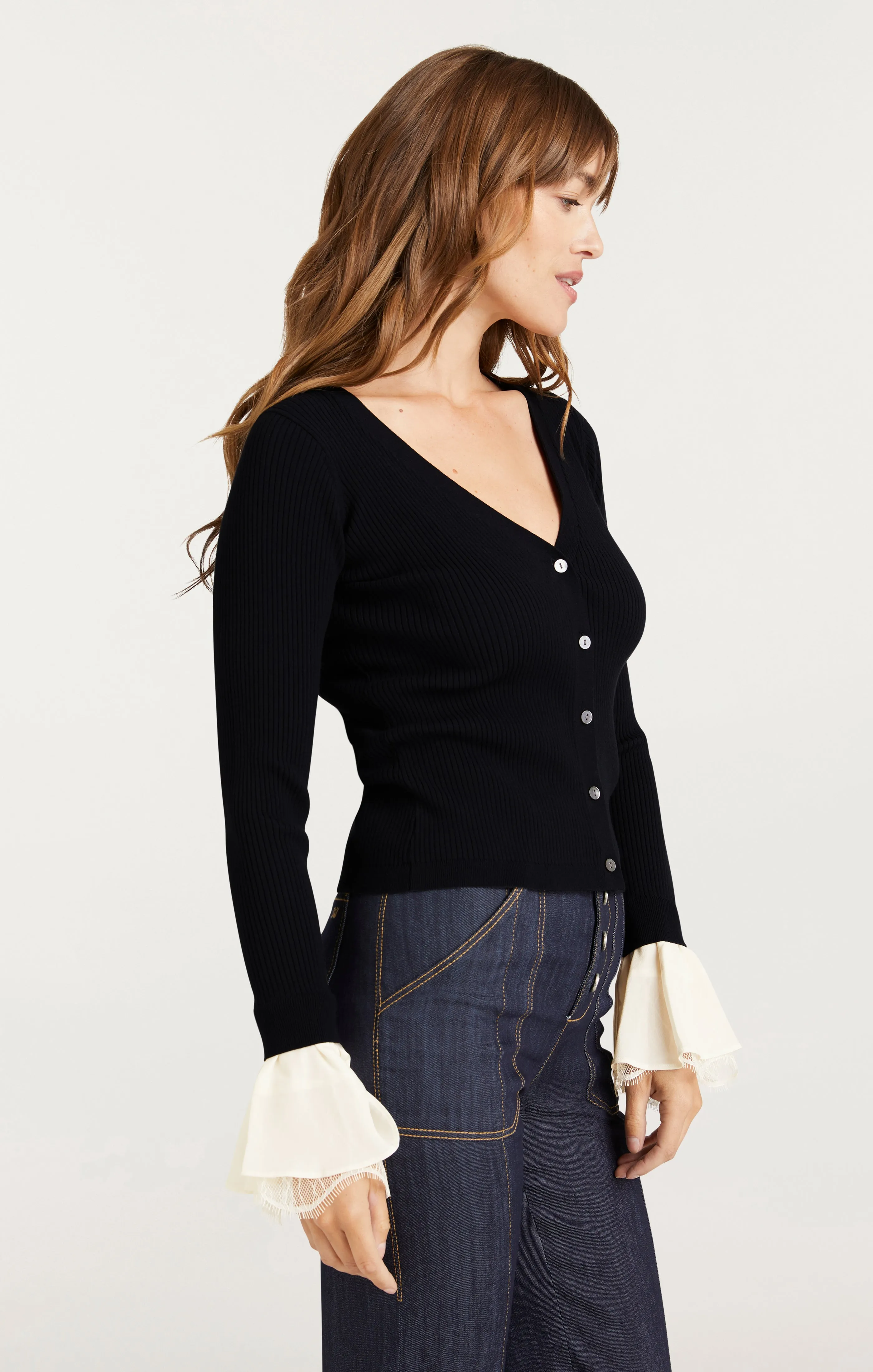 Bernadette Prestyled Ribbed Cardigan