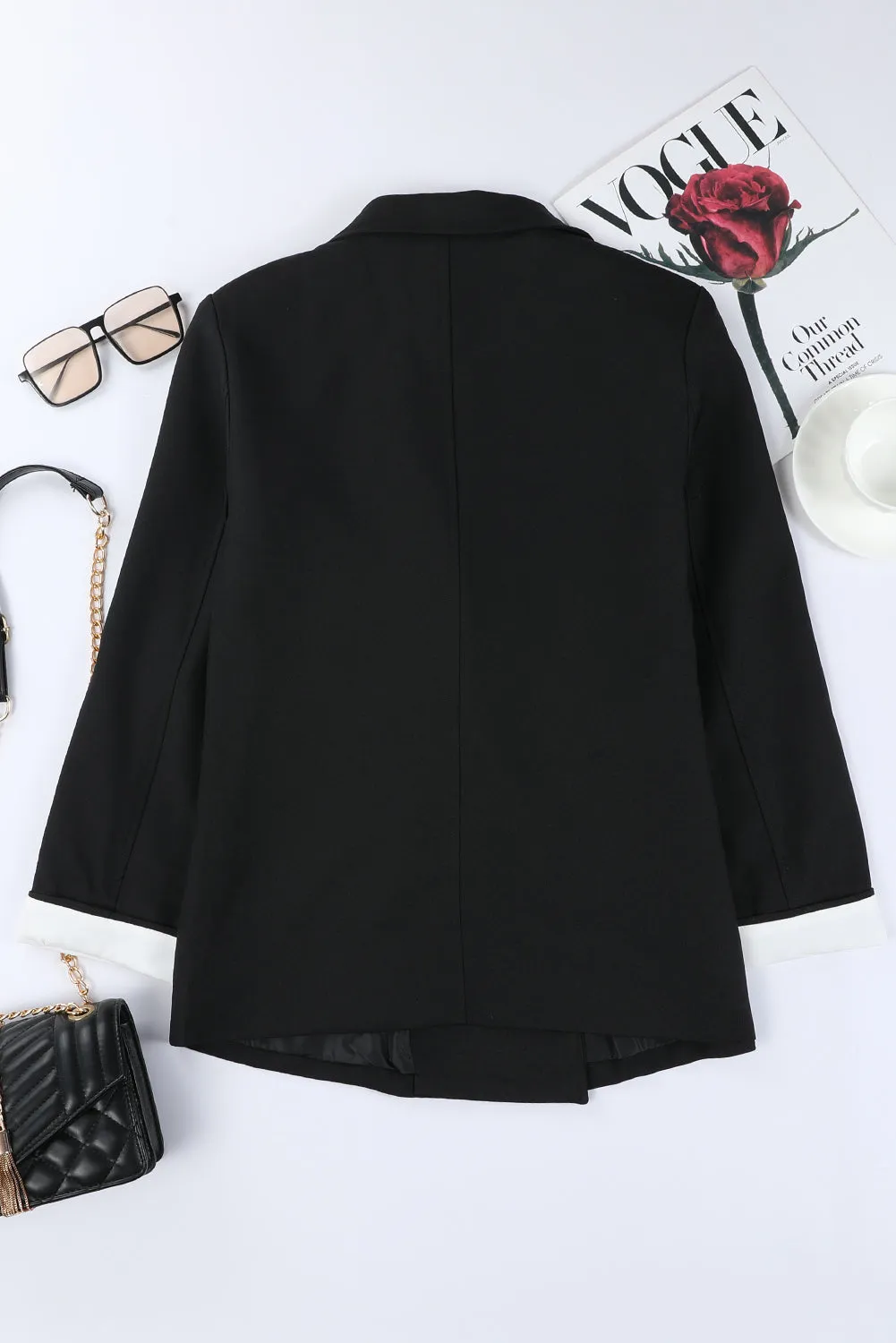 Black Collar Detail Blazer