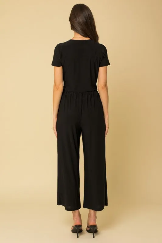 Black Crop Jumpsuit