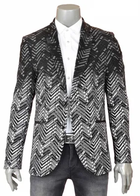 Black Enzo Degraded Knit Blazer