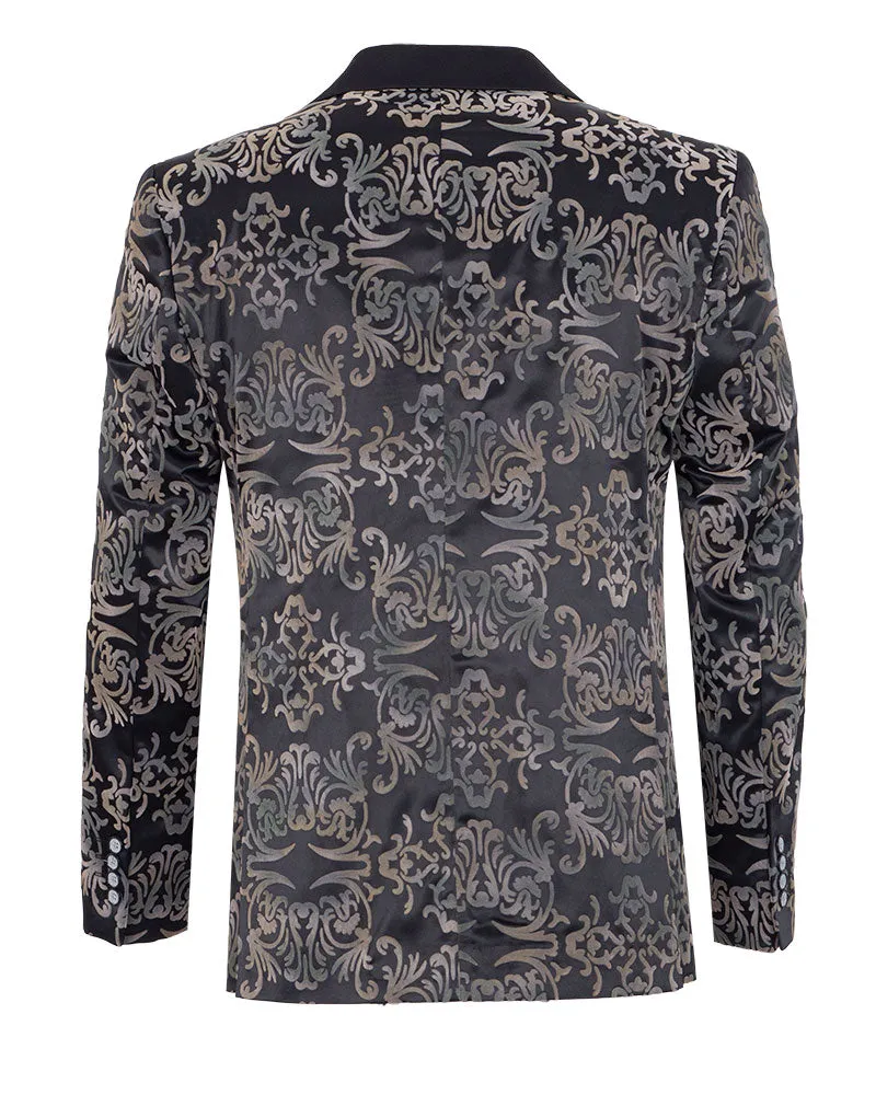 Black Paisley Design Fashion Blazer