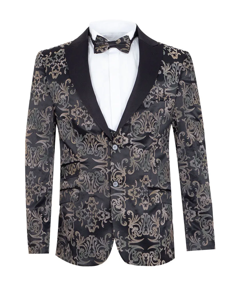 Black Paisley Design Fashion Blazer