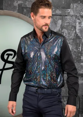 Black Party Hologram Foil Shirt