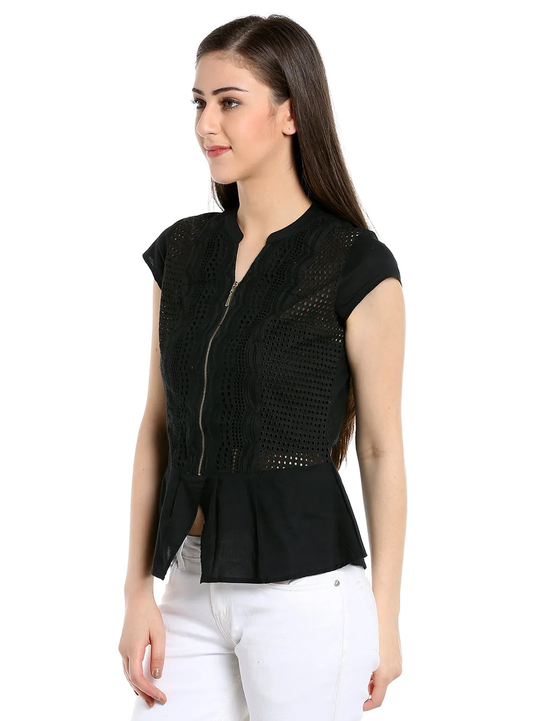 Black Perforated Top