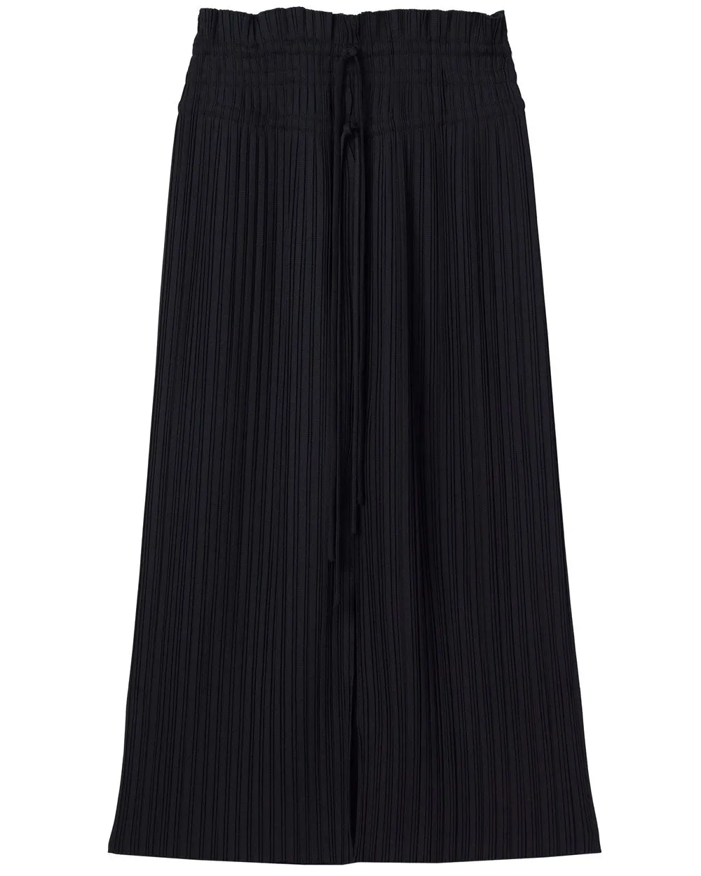 Black Pleated Stella Midi Skirt