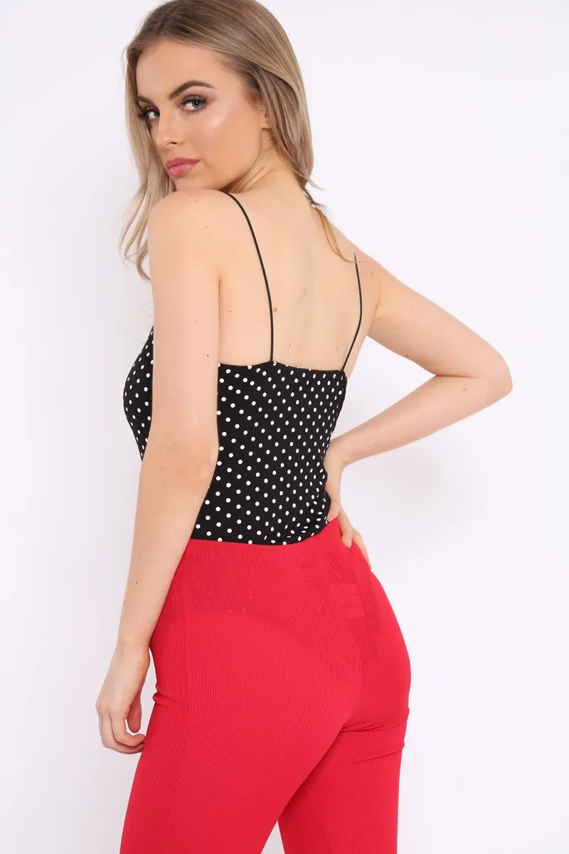 Black Polka Dot Bodysuit - Tari