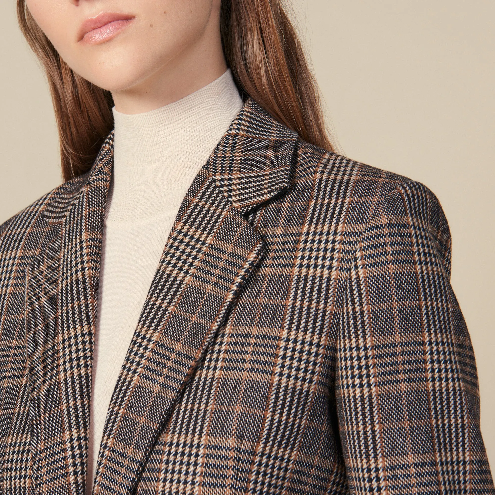 Blazer en laine à carreaux