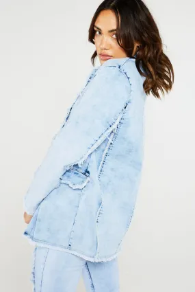 Bleach Denim Oversize Blazer