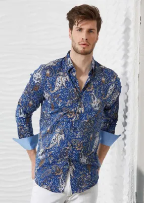 Blue Brown "Punta Cana" Paisley Shirt